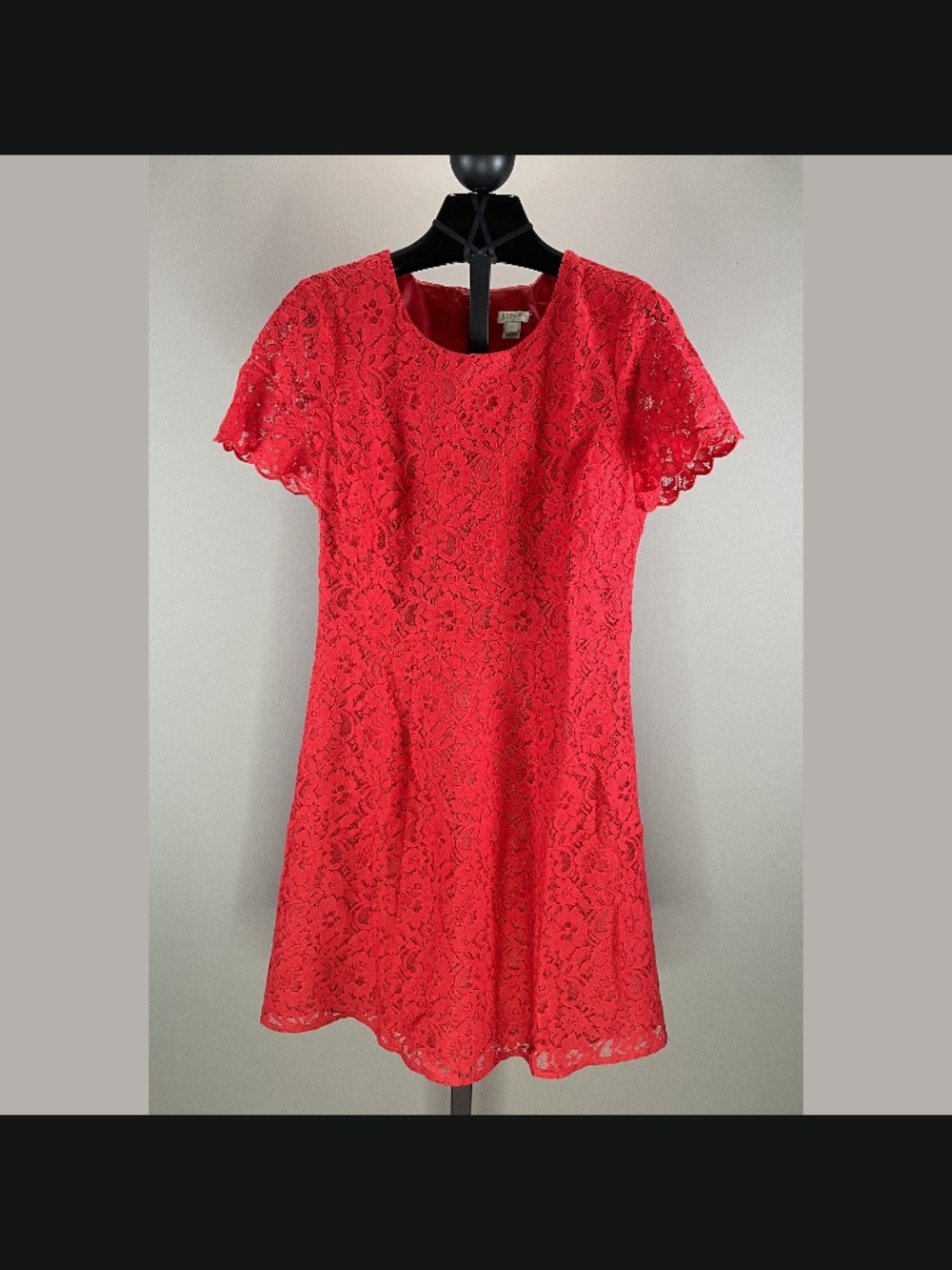 NEW J Crew Dress Womens 6 red floral lace colorful preppy holiday cocktail